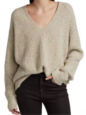 Rag and Bone Eco Donegal Tan wool Sweater, size XS
